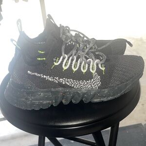 Nike Black and Lime Athletic Shoes